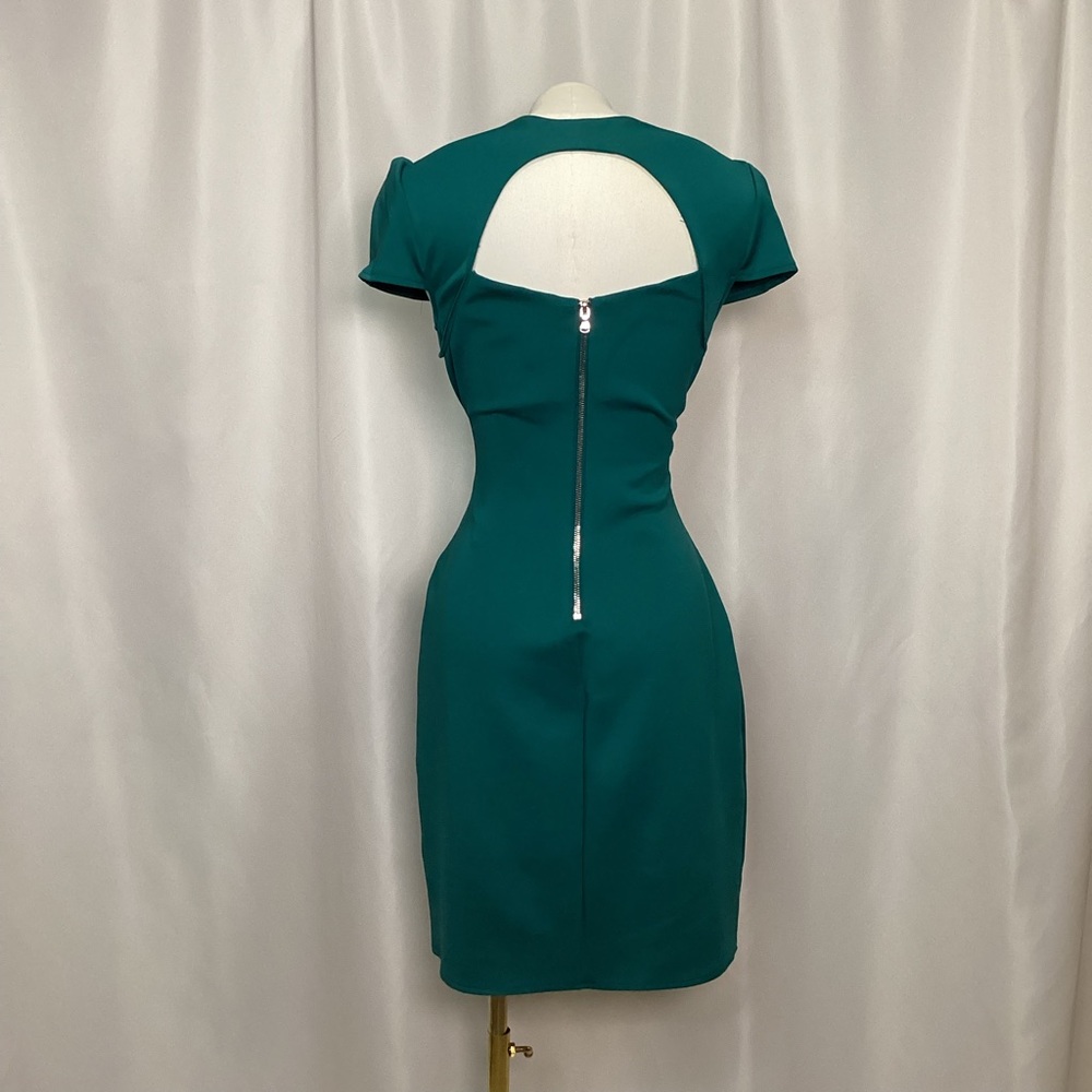 Teal Cutout Back Mini Dress
